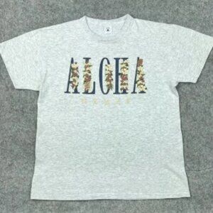 Vintage Hawaii Shirt Mens Large‎ Gray Aloha Kauai Tee Single Stitch USA 90s